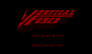 Vertical Force title screen for Virtual Boy